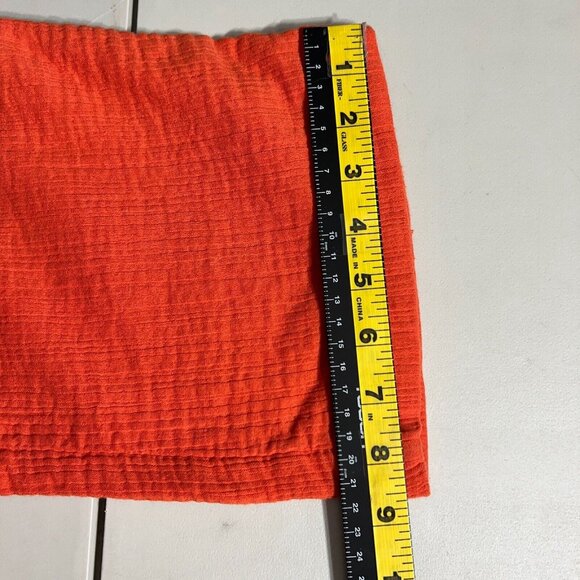 Sundance Pants Womens Small Orange Gauze Button Front Straight Leg Coastal Beach - Picture 13 of 16